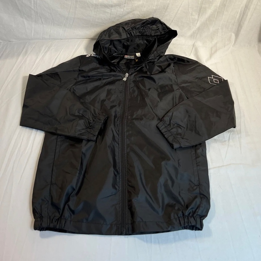 Lotto Italian Sport Design Windbreaker Jacket Youth Small 9/10 Black